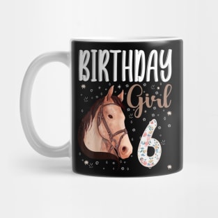 Horse Animal Lovers 6th Birthday Girl Mug